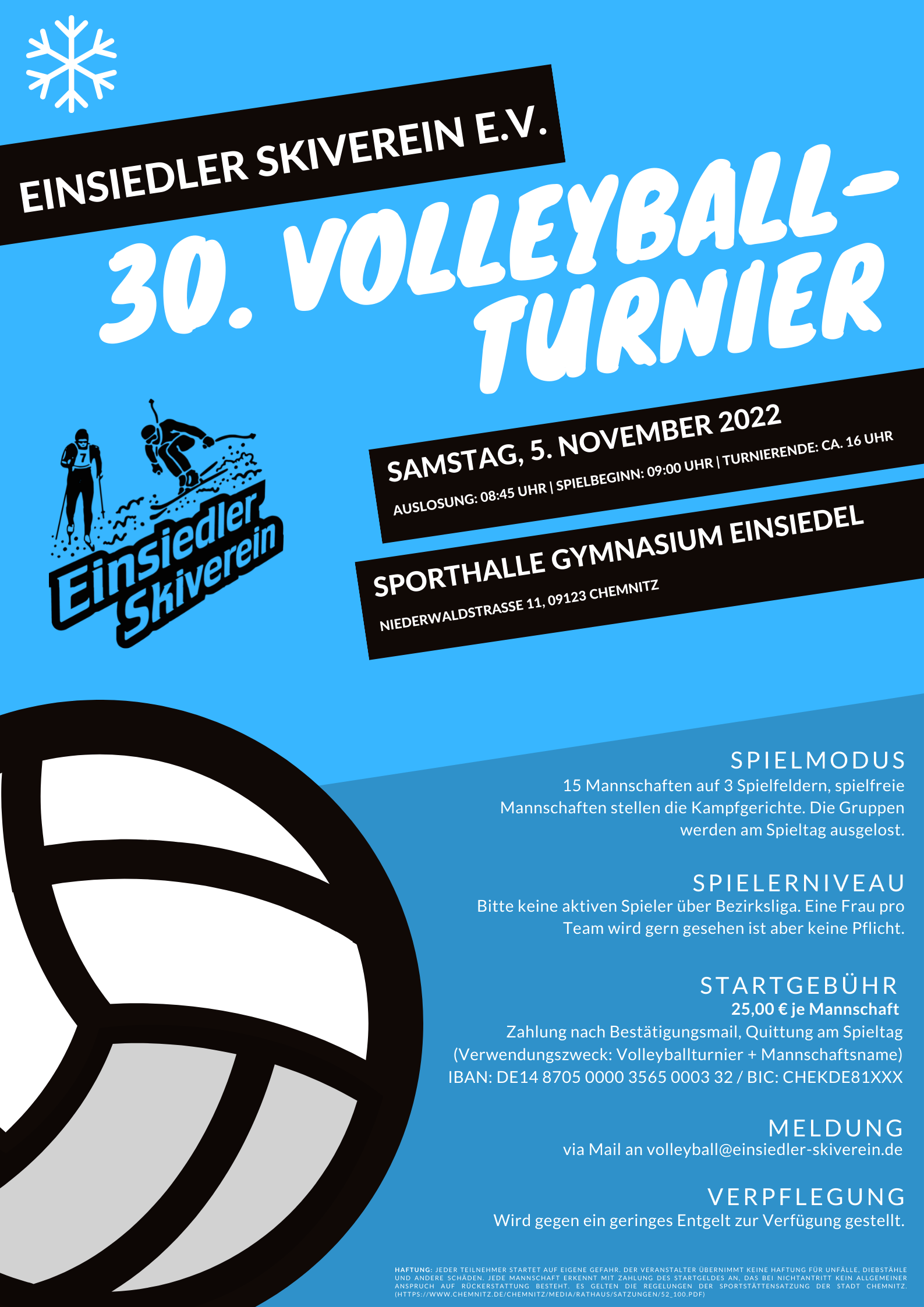 Einladung Volleyballturnier ESV 2022